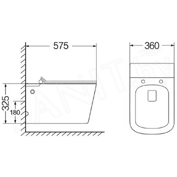 Подвесной унитаз SantiLine SL-5032MB с импульсным смывом