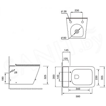 Подвесной унитаз SantiLine SL-5032MB с импульсным смывом