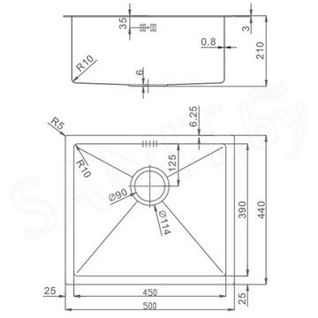 Кухонная мойка Raglo R703.5044.09 графит