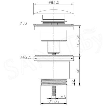 Донный клапан Raglo R600.01 хром