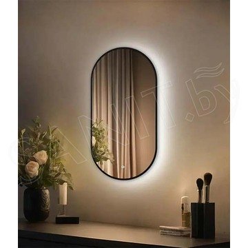Зеркало Emze Led овальное черное с подсветкой