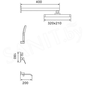 Душевая система Shevanik S4035 встраиваемая