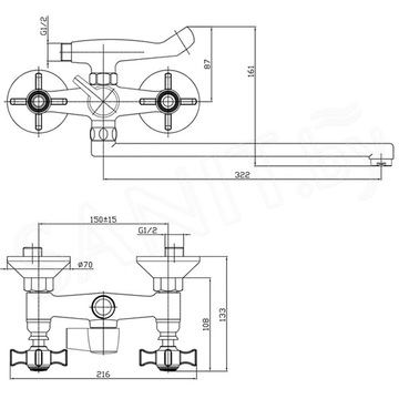 Смеситель для ванны Haiba HB2124