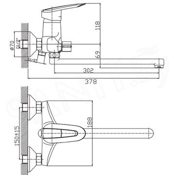 Смеситель для ванны Haiba HB2207
