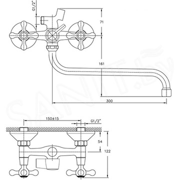 Смеситель для ванны Haiba HB2208-2