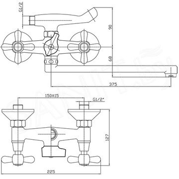 Смеситель для ванны Haiba HB2225