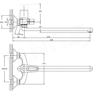 Смеситель для ванны Haiba HB2237