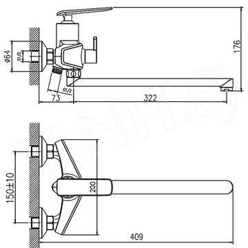 Смеситель для ванны Haiba HB22548-8