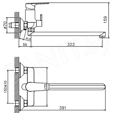 Смеситель для ванны Haiba HB22563