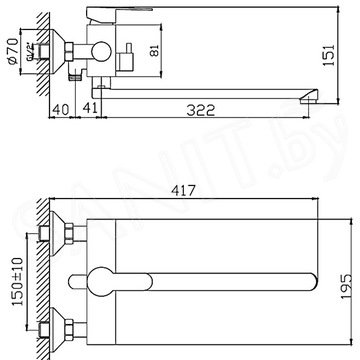 Смеситель для ванны Haiba HB22801
