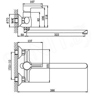 Смеситель для ванны Haiba HB22805-7