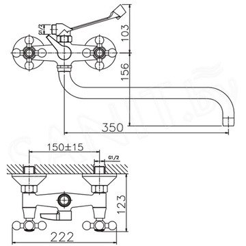 Смеситель для ванны Haiba HB2619-4