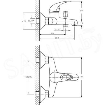 Смеситель для ванны Haiba HB3015
