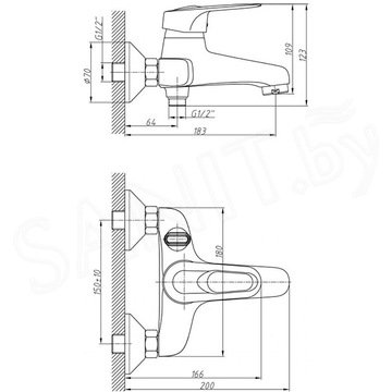 Смеситель для ванны Haiba HB3204