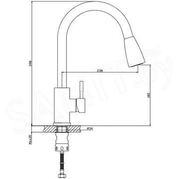 Смеситель для кухонной мойки Haiba HB73304-2 с выдвижным изливом