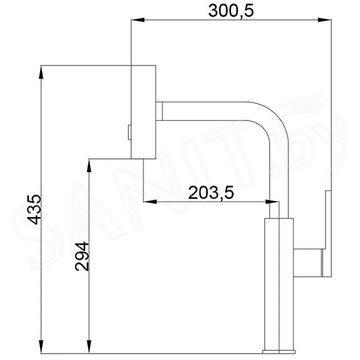Смеситель для кухонной мойки Haiba HB73824-3 с выдвижным изливом
