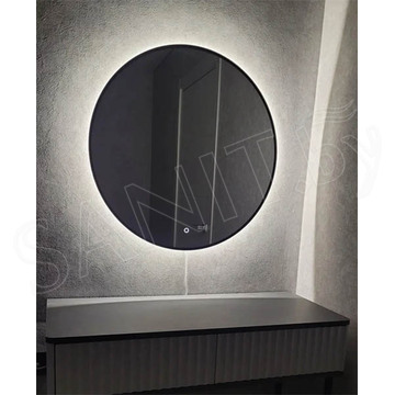 Зеркало Emze UV Led круглое черное с подсветкой