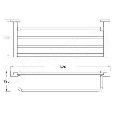 Полка для полотенец с держателем Shevanik SG5608C