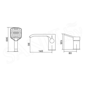 Смеситель на борт ванны Shevanik S4112 на 3 отверстия