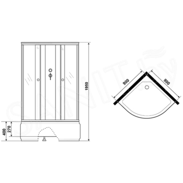 Душевая кабина Niagara Eco E80/40/TN/BK / E90/40/ТN/BK / E100/40/TN/BK