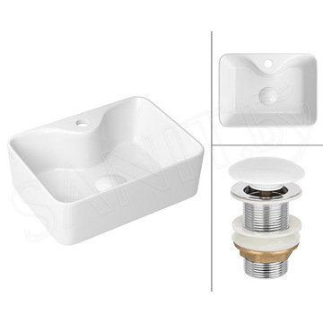 Комплект 2 в 1 умывальник Roxen Lex mini 110190-W с донным клапаном