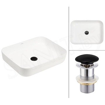 Комплект 2 в 1 умывальник Roxen Pure 110050-B с донным клапаном