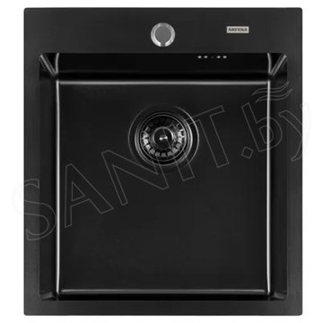 Кухонная мойка Arfeka AF 45 Black с коландером и дозатором