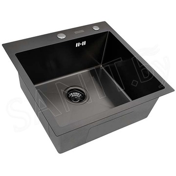 Кухонная мойка Arfeka AF 50 Black с коландером и дозатором