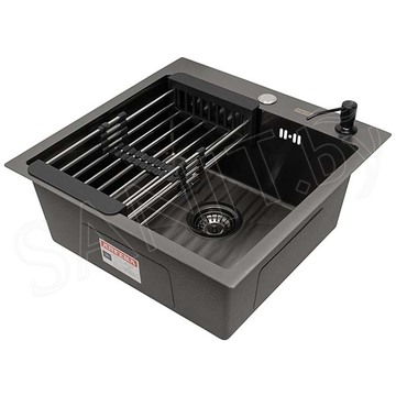 Кухонная мойка Arfeka AF 50 Black с коландером и дозатором