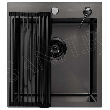 Кухонная мойка Arfeka Eco AR 45 Black / Black Decor / Black Decor Millet Grains роллер-мат и дозатор