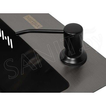 Кухонная мойка Arfeka Eco AR 45 Black / Black Decor / Black Decor Millet Grains роллер-мат и дозатор