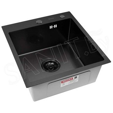 Кухонная мойка Arfeka Eco AR 45 Black / Black Decor / Black Decor Millet Grains роллер-мат и дозатор
