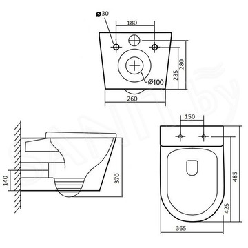 Подвесной унитаз Grado GD-W201T