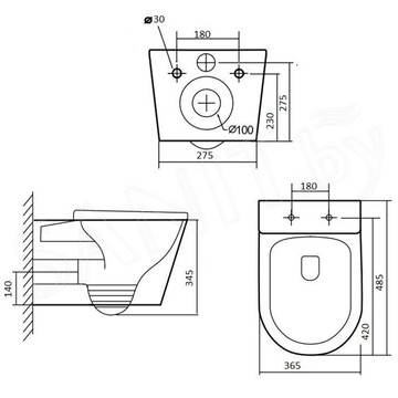 Подвесной унитаз Grado GD-W203T