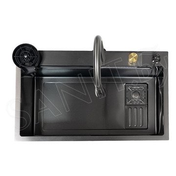 Кухонная мойка AKS 106651 со смесителем, ринзером, дозатором, двумя коландерами и разделочной доской