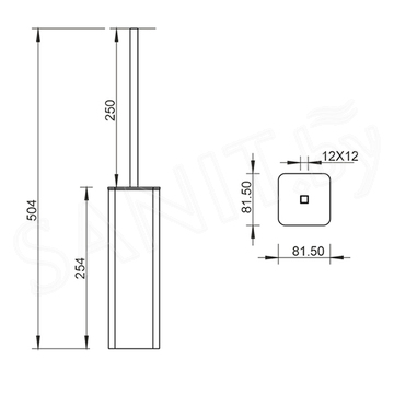 Ершик для унитаза Whitecross Cubo CU2476CR / CU2476NIB