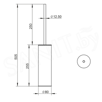 Ершик для унитаза Whitecross Ergo ER2276GM