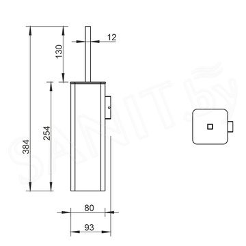 Ершик для унитаза Whitecross Cubo CU2472CR / CU2472NIB