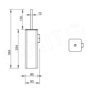 Ершик для унитаза Whitecross Cubo CU2472GL / CU2472GLB