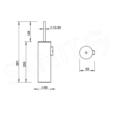 Ершик для унитаза Whitecross Ergo ER2272GL / ER2272GLB