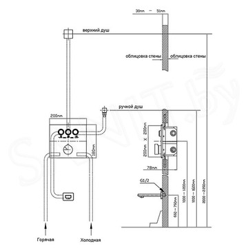 Смеситель встраиваемый Vincea VSCV-431BG4 (3 функции)