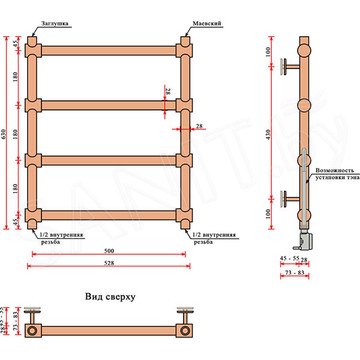 Полотенцесушитель Fincopper FCL белый
