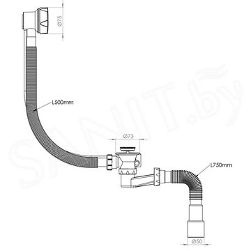 Сифон для ванны AV Engineering  AVE129732