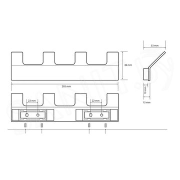 Планка с крючками Bemeta Solo 139105212