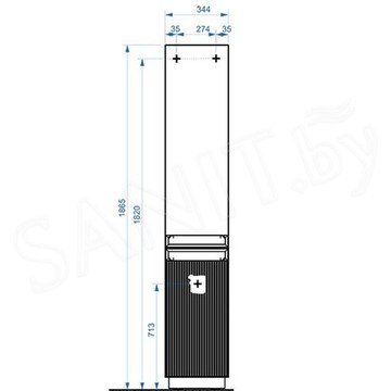 Пенал Belux Базель ПН 30 светлый миндаль матовый
