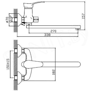 Смеситель для ванны Cron CN2214