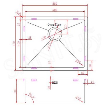 Кухонная мойка Zorg ZRN 4555 Premium PVD Gold