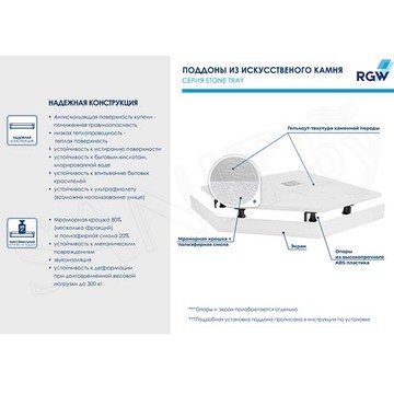 Душевой поддон RGW ST/T-W