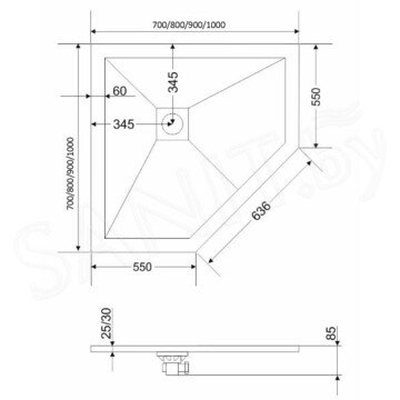 Душевой поддон RGW ST/T-W