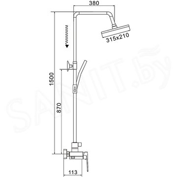 Душевая стойка Rose R1836H-6